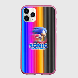 Чехол iPhone 11 Pro матовый SONIC 2020, цвет: 3D-малиновый