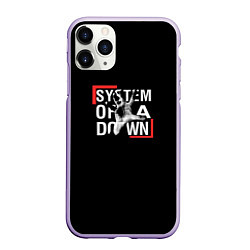 Чехол iPhone 11 Pro матовый System of a Down, цвет: 3D-светло-сиреневый