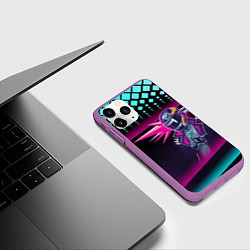 Чехол iPhone 11 Pro матовый НЕОНОВЫЙ ГОНЩИК, цвет: 3D-фиолетовый — фото 2