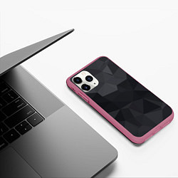 Чехол iPhone 11 Pro матовый Грани, цвет: 3D-малиновый — фото 2