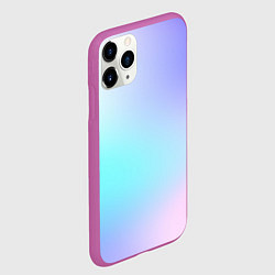 Чехол iPhone 11 Pro матовый Небесно голубой градиентный, цвет: 3D-фиолетовый — фото 2