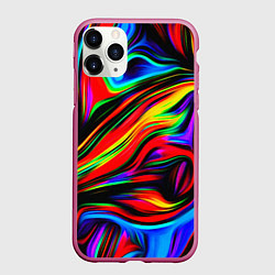 Чехол iPhone 11 Pro матовый ABSTRACT, цвет: 3D-малиновый