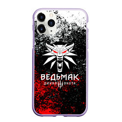 Чехол iPhone 11 Pro матовый The Witcher 3, цвет: 3D-светло-сиреневый