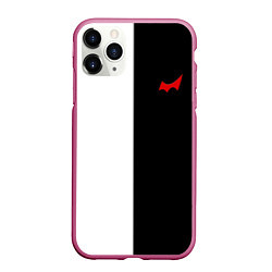 Чехол iPhone 11 Pro матовый Monokuma, цвет: 3D-малиновый