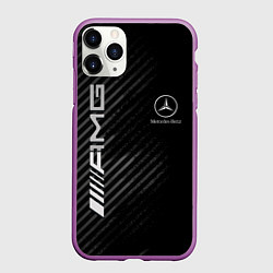 Чехол iPhone 11 Pro матовый MERCEDES, цвет: 3D-фиолетовый