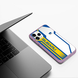 Чехол iPhone 11 Pro матовый Subaru Driver team, цвет: 3D-сиреневый — фото 2