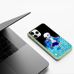 Чехол iPhone 11 Pro матовый Undertale, цвет: 3D-салатовый — фото 2