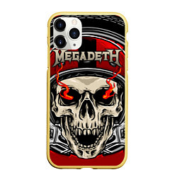 Чехол iPhone 11 Pro матовый Megadeth, цвет: 3D-желтый