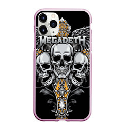 Чехол iPhone 11 Pro матовый Megadeth, цвет: 3D-розовый