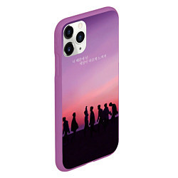 Чехол iPhone 11 Pro матовый BTS, цвет: 3D-фиолетовый — фото 2