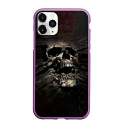 Чехол iPhone 11 Pro матовый ЧЕРЕП, цвет: 3D-фиолетовый