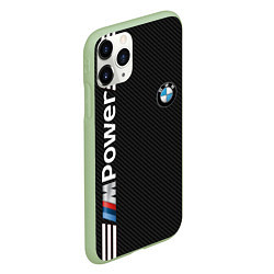 Чехол iPhone 11 Pro матовый BMW CARBON, цвет: 3D-салатовый — фото 2