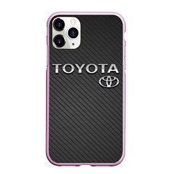 Чехол iPhone 11 Pro матовый Toyota Carbon, цвет: 3D-розовый