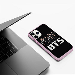 Чехол iPhone 11 Pro матовый BTS, цвет: 3D-розовый — фото 2