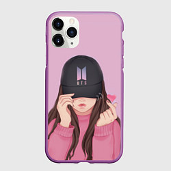 Чехол iPhone 11 Pro матовый BTS, цвет: 3D-фиолетовый