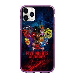 Чехол iPhone 11 Pro матовый Five Nights At Freddys, цвет: 3D-фиолетовый