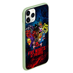 Чехол iPhone 11 Pro матовый Five Nights At Freddys, цвет: 3D-салатовый — фото 2
