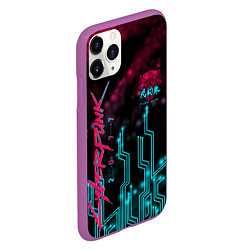 Чехол iPhone 11 Pro матовый CYBERPUNK, цвет: 3D-фиолетовый — фото 2