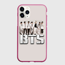 Чехол iPhone 11 Pro матовый BTS, цвет: 3D-малиновый