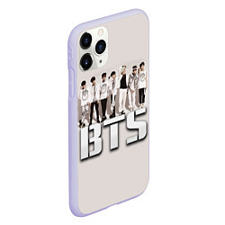 Чехол iPhone 11 Pro матовый BTS, цвет: 3D-светло-сиреневый — фото 2