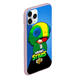 Чехол iPhone 11 Pro матовый LEON - BRAWL STARS, цвет: 3D-розовый — фото 2