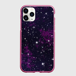 Чехол iPhone 11 Pro матовый Космос, цвет: 3D-малиновый