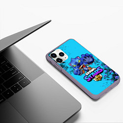 Чехол iPhone 11 Pro матовый Brawl Stars LEON, цвет: 3D-серый — фото 2