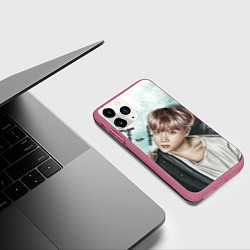 Чехол iPhone 11 Pro матовый BTS, цвет: 3D-малиновый — фото 2
