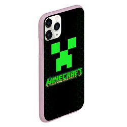 Чехол iPhone 11 Pro матовый Minecraft, цвет: 3D-розовый — фото 2