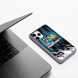 Чехол iPhone 11 Pro матовый Minecraft, цвет: 3D-серый — фото 2