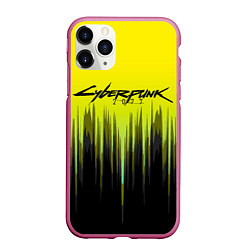 Чехол iPhone 11 Pro матовый CYBERPUNK 2077, цвет: 3D-малиновый