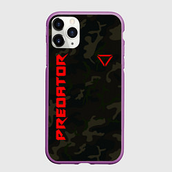 Чехол iPhone 11 Pro матовый Predator Military, цвет: 3D-фиолетовый