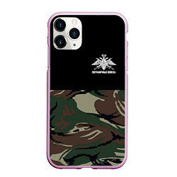 Чехол iPhone 11 Pro матовый Пограничные Войска камуфляж, цвет: 3D-розовый