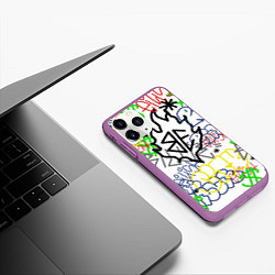 Чехол iPhone 11 Pro матовый BILLIE EILISH GRAFFITI, цвет: 3D-фиолетовый — фото 2