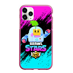 Чехол iPhone 11 Pro матовый BRAWL STARS SPROUT, цвет: 3D-малиновый