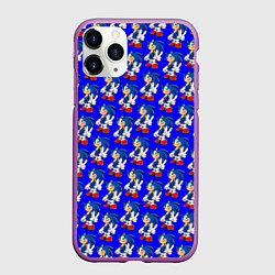 Чехол iPhone 11 Pro матовый SONIC, цвет: 3D-фиолетовый