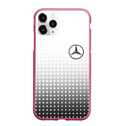 Чехол iPhone 11 Pro матовый Mercedes-Benz, цвет: 3D-малиновый