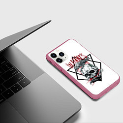 Чехол iPhone 11 Pro матовый In Flames, цвет: 3D-малиновый — фото 2
