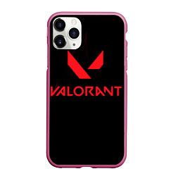 Чехол iPhone 11 Pro матовый VALORANT, цвет: 3D-малиновый