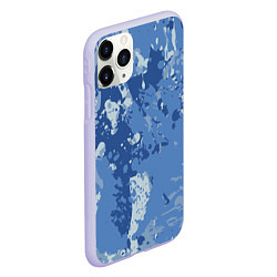 Чехол iPhone 11 Pro матовый КАМУФЛЯЖ BLUE, цвет: 3D-светло-сиреневый — фото 2