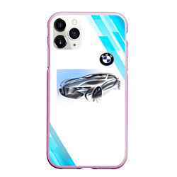 Чехол iPhone 11 Pro матовый BMW, цвет: 3D-розовый