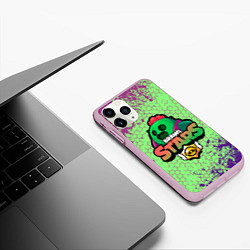 Чехол iPhone 11 Pro матовый Brawl Stars Spike, цвет: 3D-розовый — фото 2