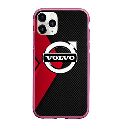 Чехол iPhone 11 Pro матовый VOLVO, цвет: 3D-малиновый