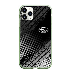 Чехол iPhone 11 Pro матовый Subaru, цвет: 3D-салатовый