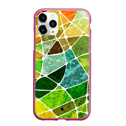Чехол iPhone 11 Pro матовый Мозаика, цвет: 3D-малиновый