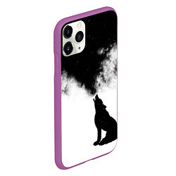 Чехол iPhone 11 Pro матовый Galaxy wolf, цвет: 3D-фиолетовый — фото 2