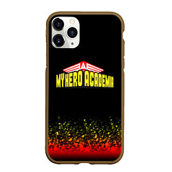 Чехол iPhone 11 Pro матовый MY HERO ACADEMIA logo on FIRE, цвет: 3D-коричневый