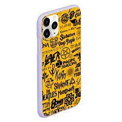 Чехол iPhone 11 Pro матовый ЛОГОТИПЫ РОК ГРУПП, цвет: 3D-светло-сиреневый — фото 2