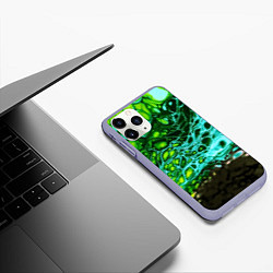 Чехол iPhone 11 Pro матовый Кислотные разводы краски, цвет: 3D-светло-сиреневый — фото 2
