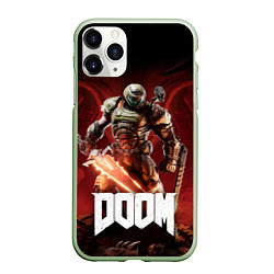 Чехол iPhone 11 Pro матовый Doom, цвет: 3D-салатовый